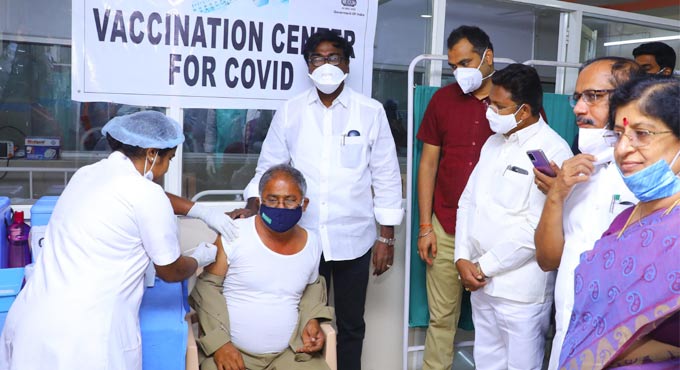 Vaccination drive for TSRTC employees going on smoothly, says Puvvada