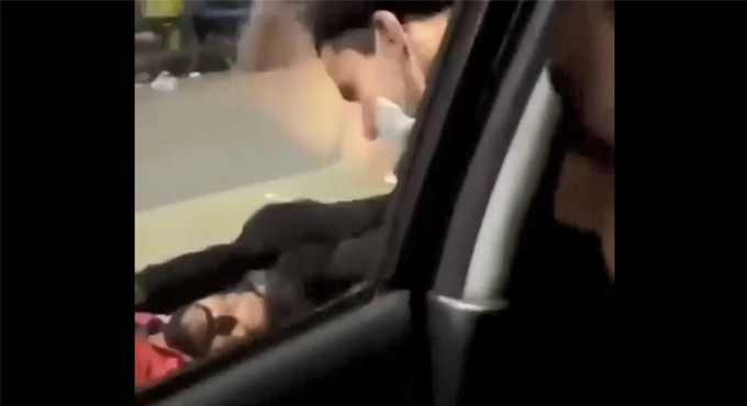WATCH: Youngster in car slaps man sleeping on pavement in Hyderabad