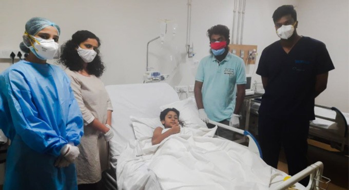 9 year-old Covid positive boy with burn injuries, treated at Continental Hospitals