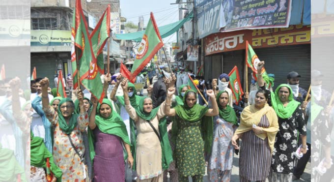 Farmers take out protest marches in Punjab against weekend lockdown