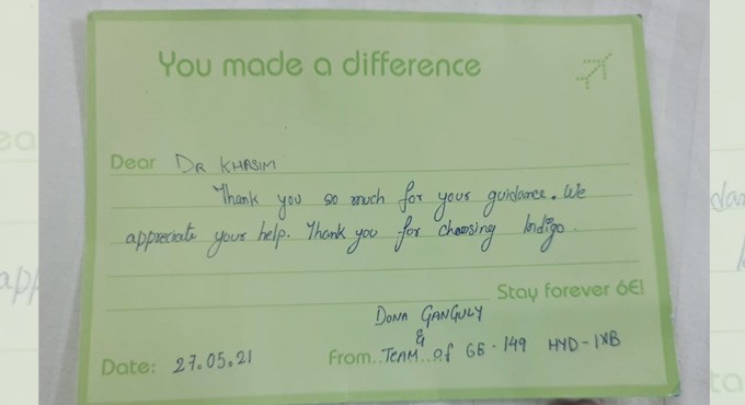 Hyderabad doctor helps woman on Indigo flight, wins appreciation