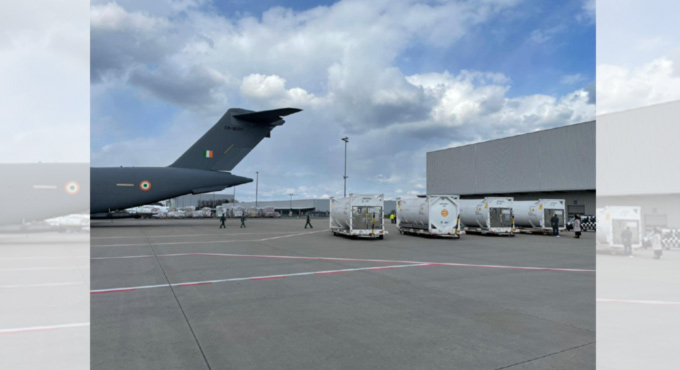 Indian Air Force airlifts cryogenic oxygen containers from Germany, UK