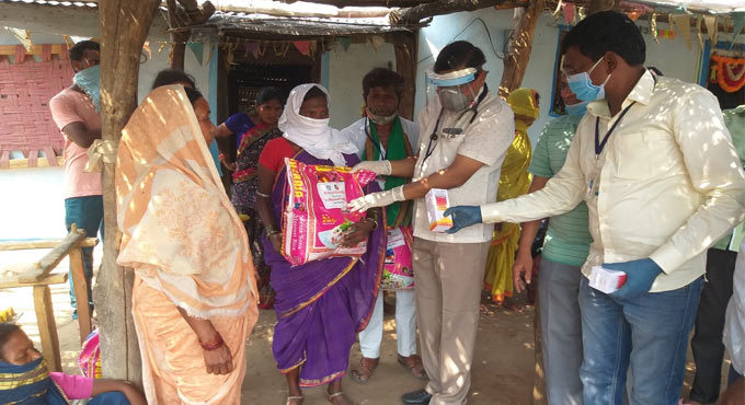 Kavery Foundation distributes groceries to tribals in Adilabad