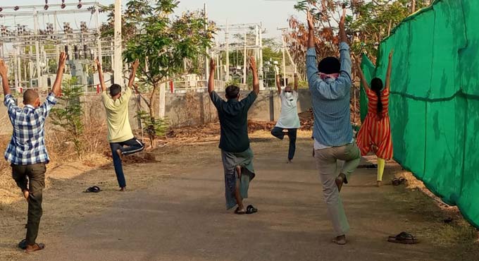 Yoga classes for Covid patients in Karimnagar