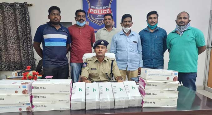 Five held for unauthorised sales of Covid testing kits in Mancherial