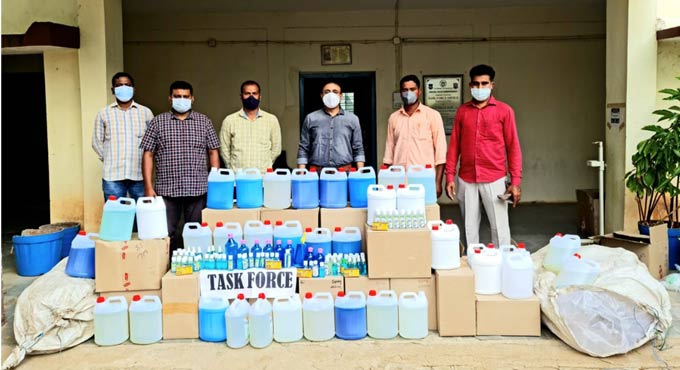 Five held for selling spurious sanitiser in Warangal