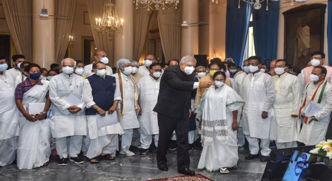 Mamata’s 43 ministers take oath sans festivities