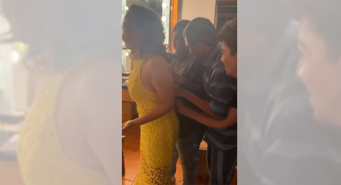 Watch: When actress Sunny Leone’s ‘army’ battled to zip her up