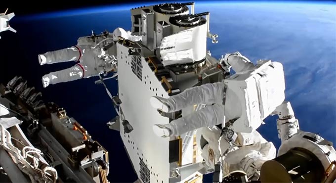Astronauts complete installing 1st solar arrays outside ISS