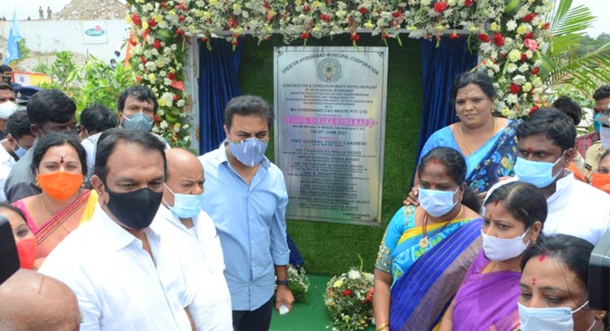 Construction and Demolition Waste Recycling Plant opened in Hyderabad