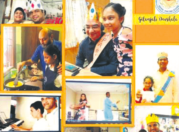 Gitanjali Devshala: Children crown their dads, tie sashes