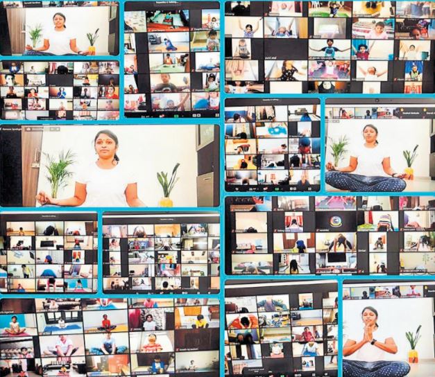 Gitanjali Primary School: Enthusiastic kids demonstrate asanas