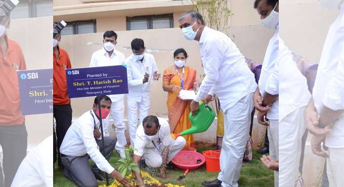 Harish Rao accepts green challenge, plants sapling