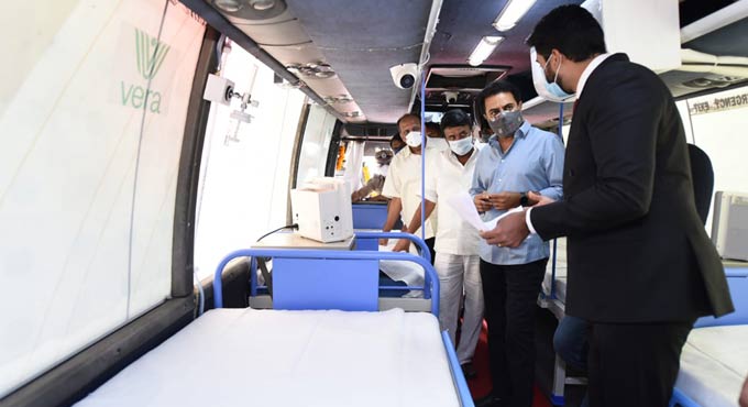 KTR launches mobile ICU buses in Telangana 