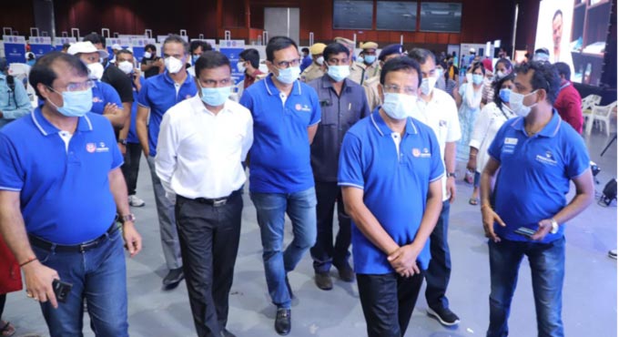 Hyderabad: Mega Covid vaccine drive at Hitex Grounds