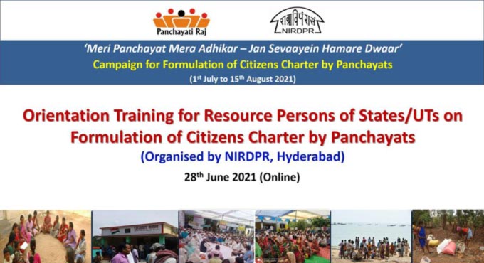 NIRDPR directs Panchayats to prepare Citizen Charters by August 15