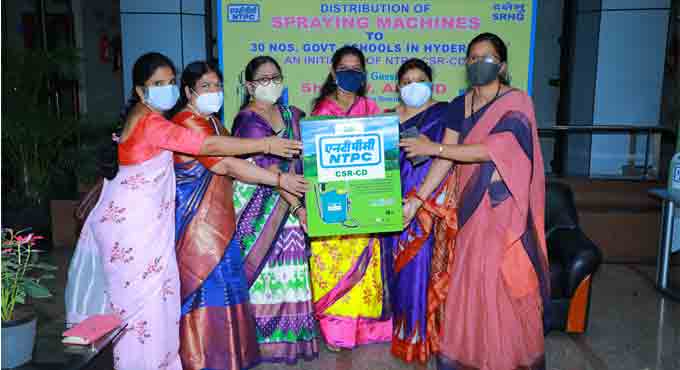 NTPC donates disinfectant spray machines to 30 Govt schools in Hyderabad
