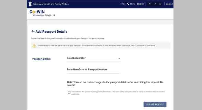 Here is how you can link your Passport to your Covid Vaccination certificate