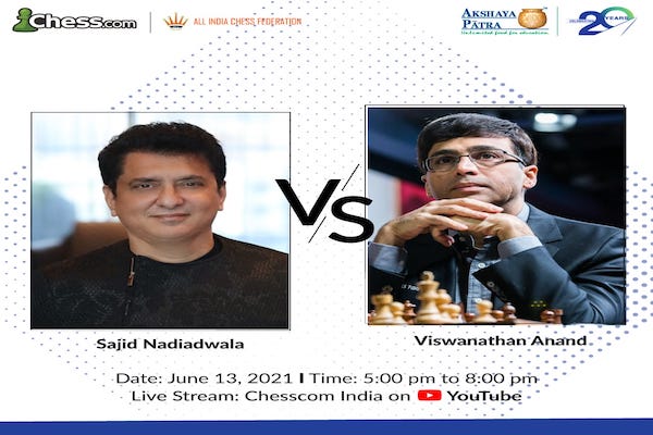 Sajid Nadiadwala to play chess with Viswanathan Anand and raise funds