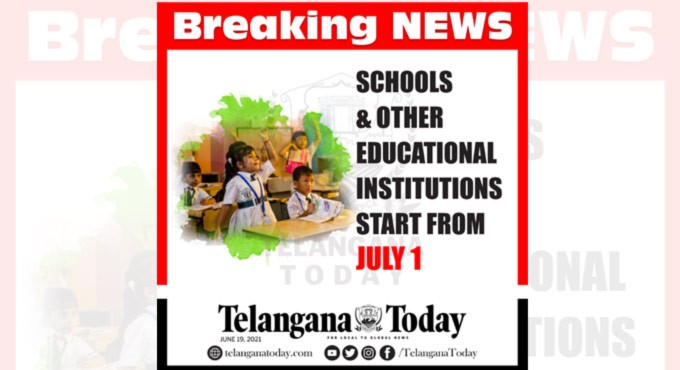 Telangana: Schools, educational institutions to open from July 1