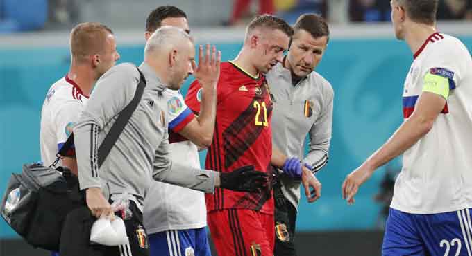 Belgium’s Timothy Castagne out of tournament after fractured eye socket