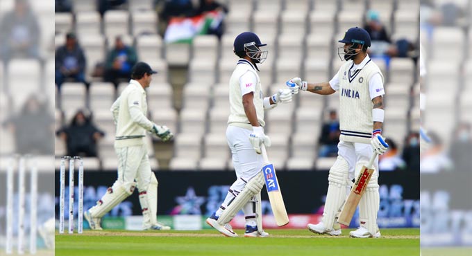 WTC final: Kohli holds on as India reach 120/3 at tea on Day 2