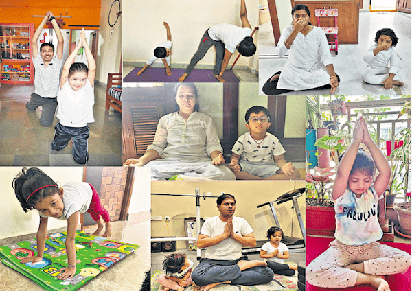 Gitanjali School: Families bond over yoga