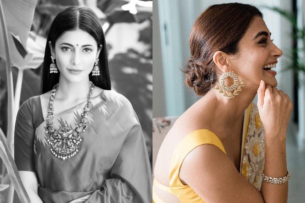 These pics of Pooja Hegde and Shruti Haasan in a sari will mesmerise you 