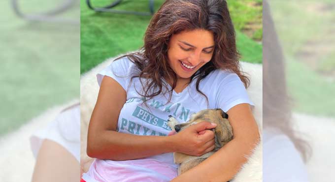 Actress Priyanka Chopra reunites with her furry friends