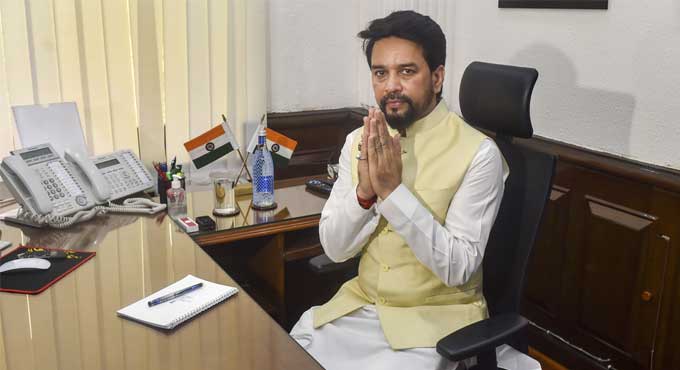 Anurag Thakur takes charge as new Information and Broadcasting minister