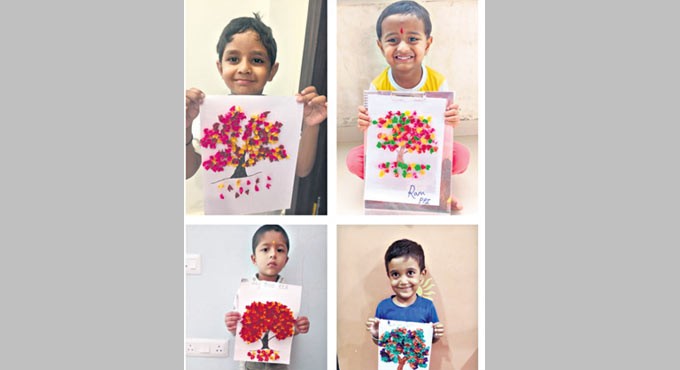 DIY session: Students of CMR International School make beautiful crafts