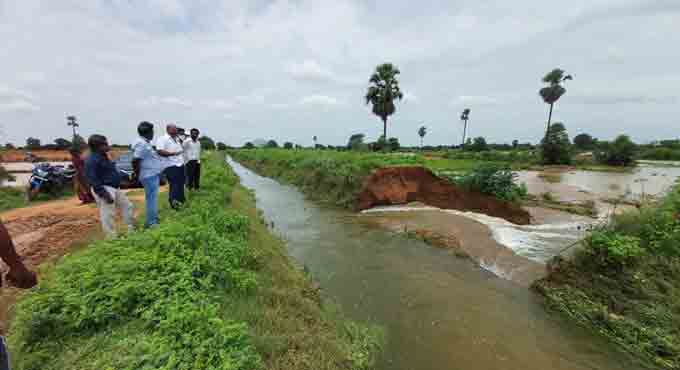 Two sub minor canals of SRSP breach in Suryapet