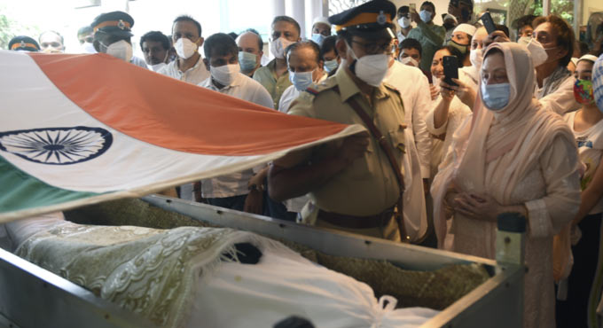 ‘Thespian’ Dilip Kumar draped in tricolour, cremated with state honours
