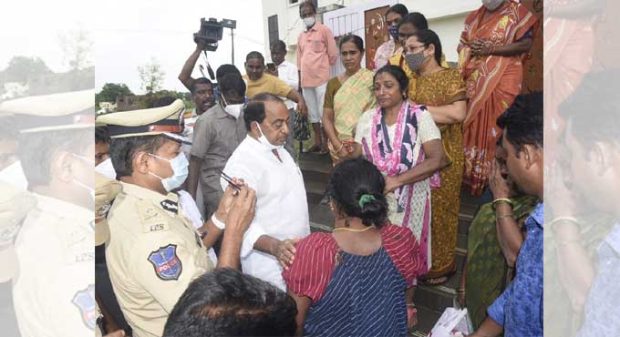 Forest Minister Indrakaran Reddy visits flood-affected areas in Nirmal