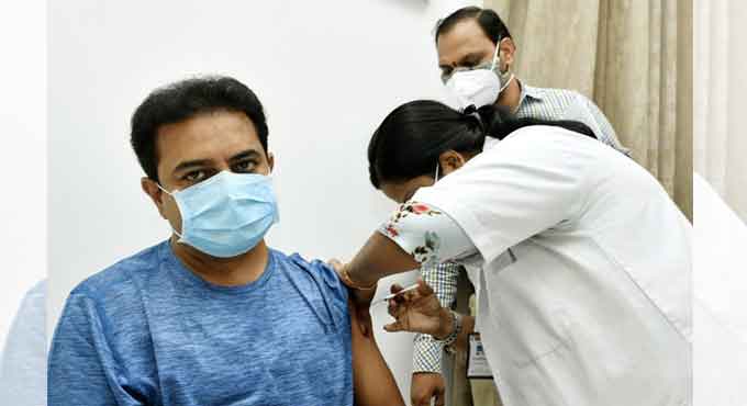 KTR gets first dose of Covid vaccine