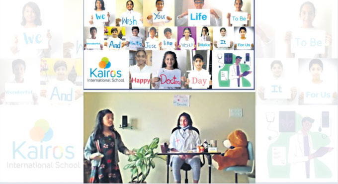 Kairos International students’ sing songs, recite poems to thank doctors