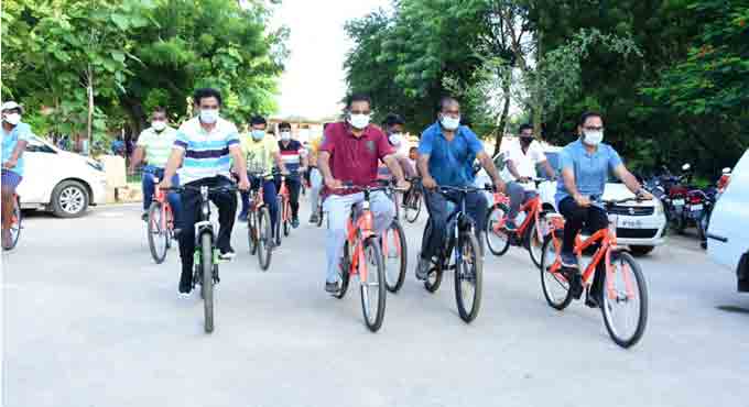 Cyclothon held in Karimnagar as part of Haritha Haram