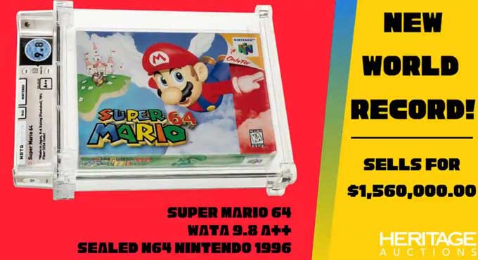 Sealed ‘Super Mario’ game from 1996 sells for a record-breaking $1.56 million at auction