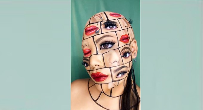 Makeup artist makes netizens go crazy with optical illusion clip