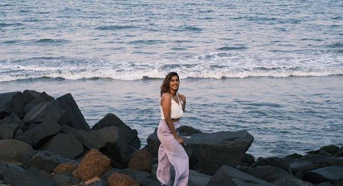 Niharika Konidela chilling in Pondicherry beach