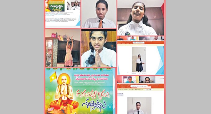 Students of Pallavi Model School paid tribute to their teachers