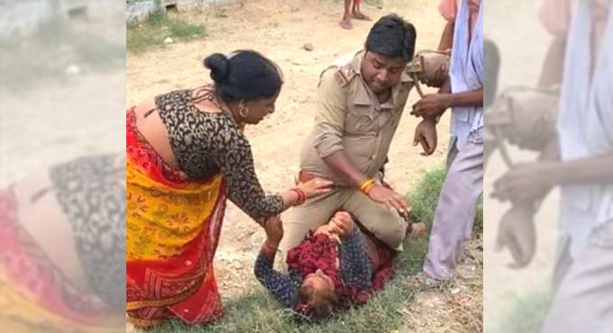 Uttar Pradesh: Police official accused of sitting on top of woman, hitting her