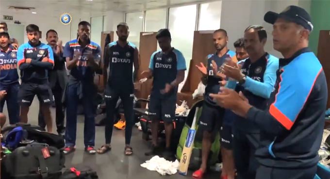 Watch: Rahul Dravid’s dressing room speech after memorable victory