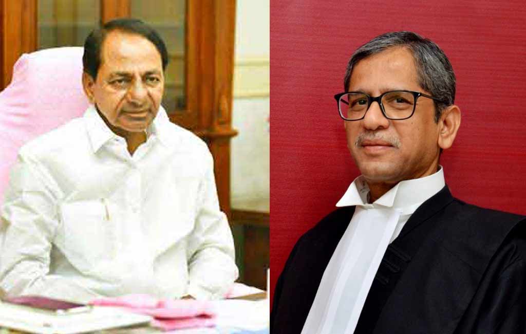 CM KCR conveys birthday greetings to CJI NV Ramana