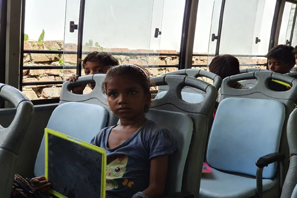‘Classroom in bus’ provides free education to deprived children