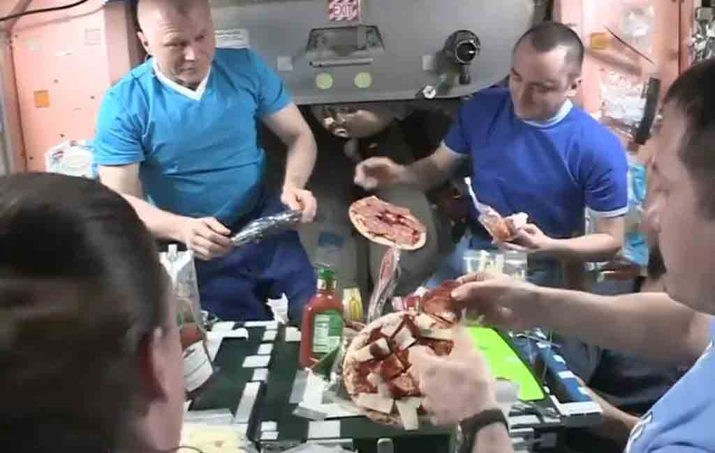 Watch: Astronauts have a ‘floating’ pizza party in ISS