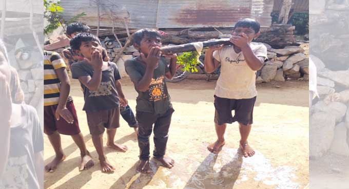 Frog dance at Siddipet village to appease rain god