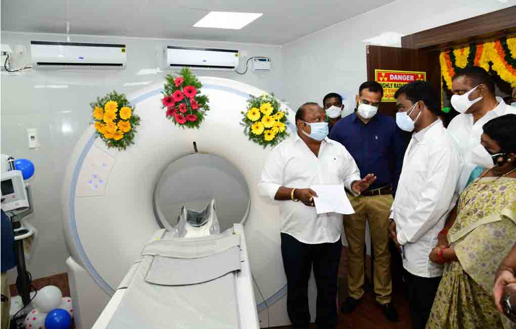 Gangula Kamalakar inaugurates CT scan centre in Karimnagar