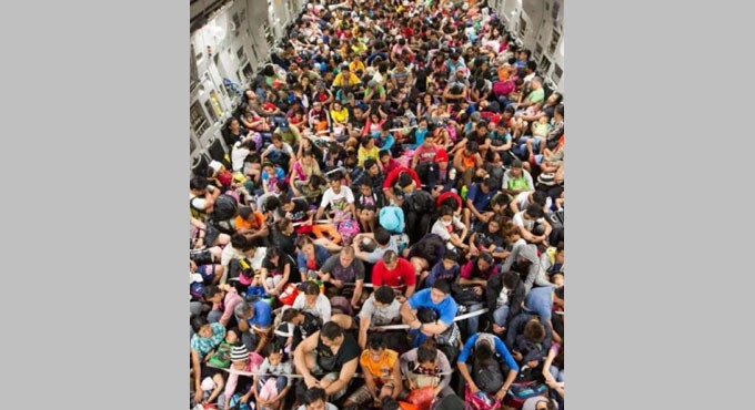 Pictures of 800 Indian citizens evacuated from Afghanistan is fake 