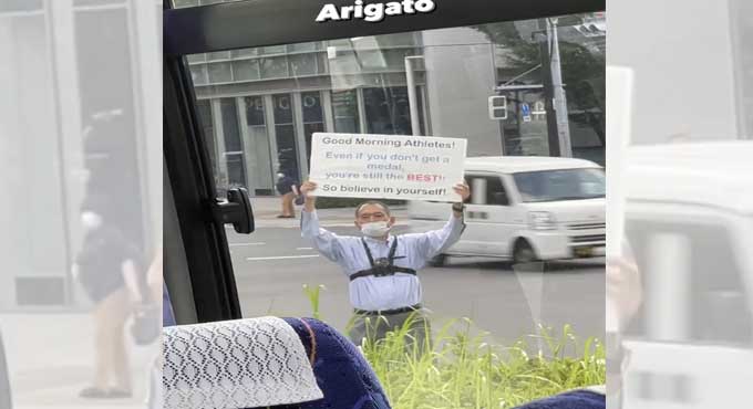 Japanese man’s inspiring message for Olympics participants leaves netizens in awe